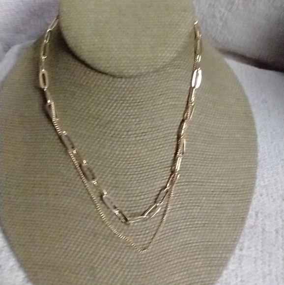 Goldtone double chain necklace - Picture 1 of 3